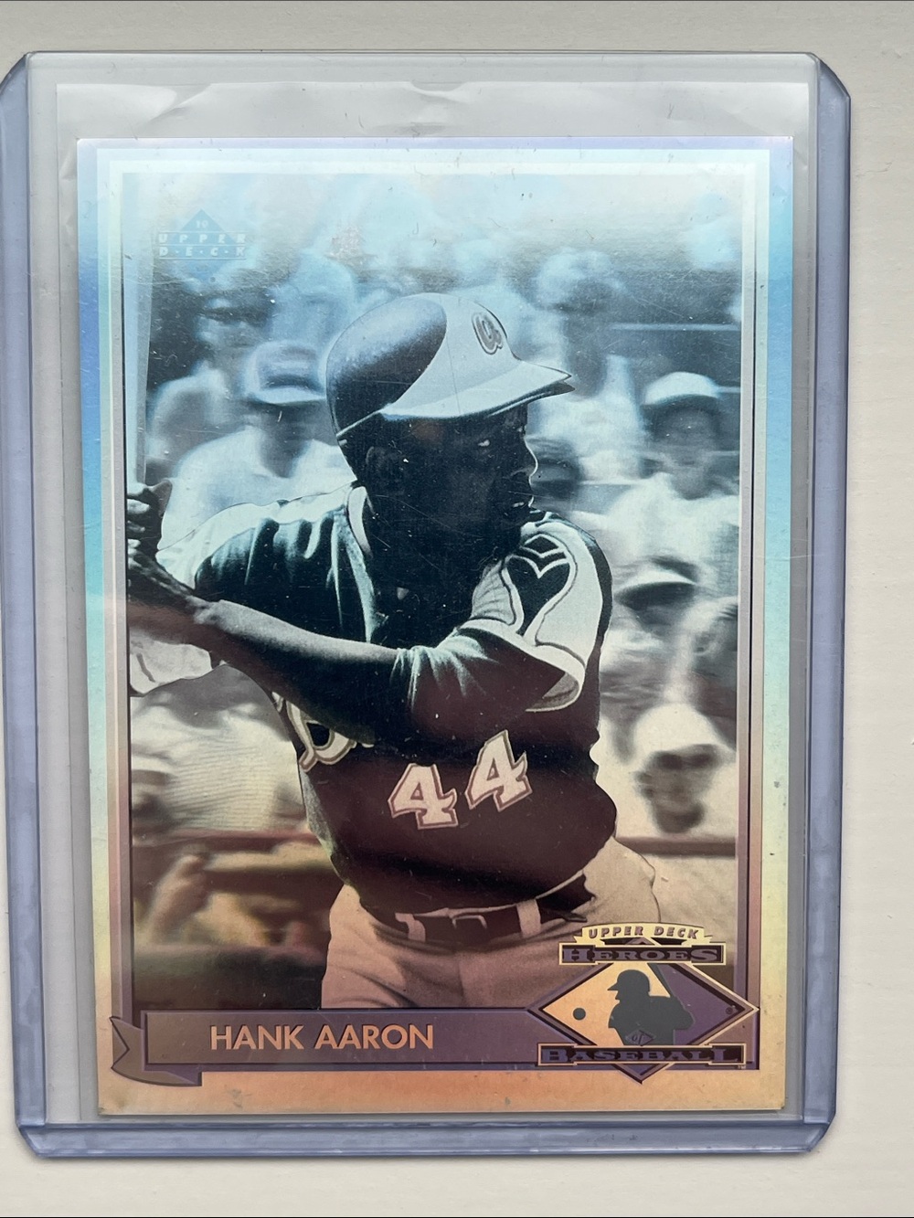 1991 Upper Deck Hank Aaron “Baseball Heroes”. Card HH1. Aaron Holographic Card.